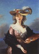 Elisabeth-Louise Vigee-Lebrun Self-Portrait in a Straw